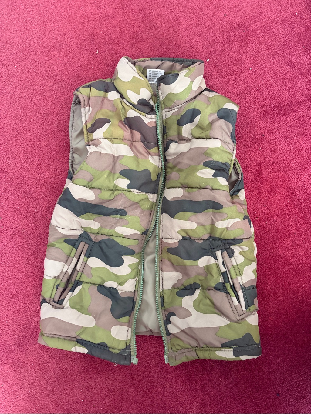 Kids Camo Puffer Vest  Green Camo